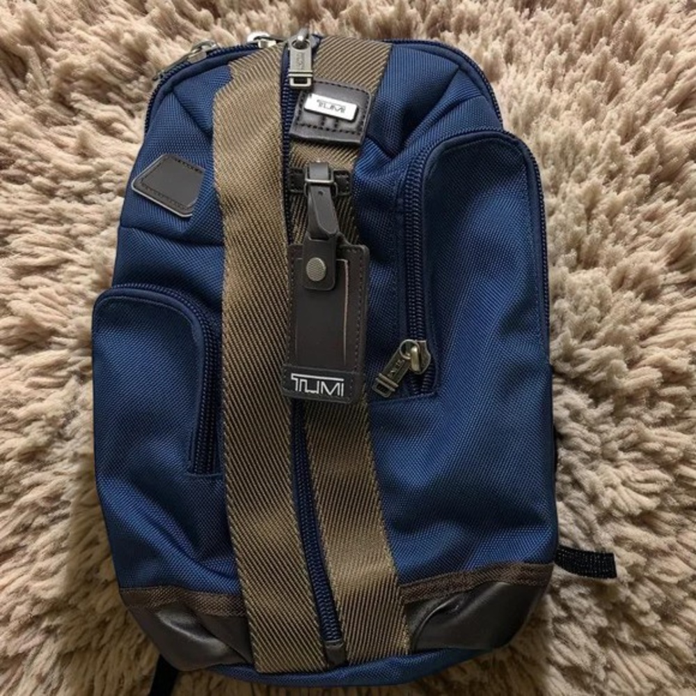 Tumi Navy and Chocolate Men's Backpack